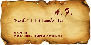 Aczél Filoméla névjegykártya